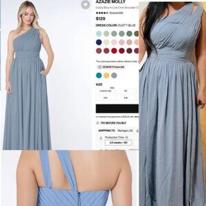 NEW Azazie dusty blue gown A10